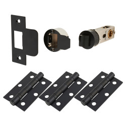 Jigtech Smartlatch Pack - 57mm Backset - 3 x Ball Bearing Hinges - Matt Black