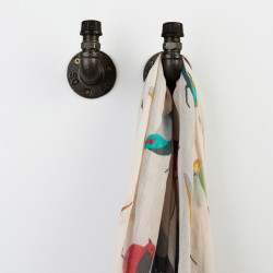 Altro 1/2" Pipe Style Coat Hooks - Black - Pack of 2