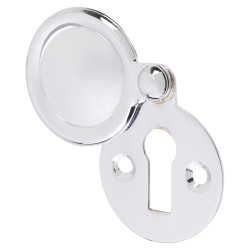 Hampstead Victorian Covered Escutcheon - 32mm Diameter - Keyhole - Polished Chrome