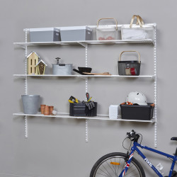 elfa Wardrobe & Storage Starter Kit - 2 Bay, 6 Ventilated Wire Shelf - 1855 x 1532 x 320mm - White