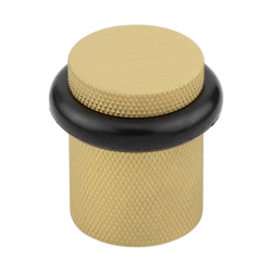 Burlington by Frelan Knurled Floor Door Stop - 40 x 38mm - Satin Brass