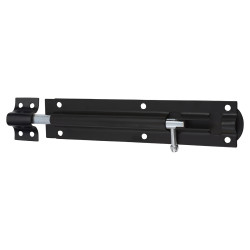 Traditional Tower Gate Bolt - Straight - 215mm Length - Black Japanned
