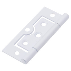 Flush Cabinet Hinge - 75 x 51 x 1mm - White - Pack of 10 Pairs