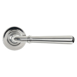 From The Anvil Polished Stainless Steel Door Handles on Round Rose - Newbury Range