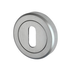 Serozzetta by Carlisle Brass Escutcheon - 50mm Diameter - Keyhole - Satin Chrome