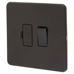Knightsbridge 13A 1 Gang Screwless Flat Plate Switched Fused Spur - Smoked Bronze