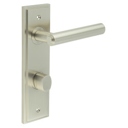 Burlington by Frelan Satin Nickel Fire Rated DIN Bathroom Door Handles - Richmond - Inner 2 - 200 x 55mm