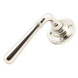 From The Anvil Polished Nickel Door Handles on Round Fixed Rose - Newbury Range