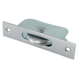 Altro Square Axle Sash Window Pulley - 44mm Curved Metal Wheel - Satin Chrome