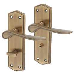 Altro Antique Brass Bathroom Door Handles - Rome Range - 170 x 50mm