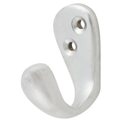 Alexander & Wilks Victorian Single Coat Hook - 44 x 23mm - Satin Chrome