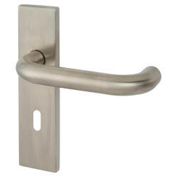 Touchpoint Satin Stainless Steel 19mm Return to Door Keyhole Lock Door Handles - Square - 57mm c/c