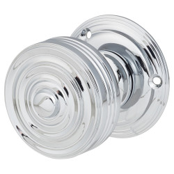 Hampstead Polished Chrome Georgian Ringed Mortice Door Knob - 55mm Rose Diameter