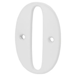 79mm Screw Fix Door Numeral - 0 - White