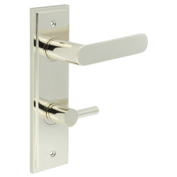 Burlington by Frelan Polished Nickel Fire Rated DIN Bathroom Door Handles - Kensington - Inner 3 - 200 x 55mm