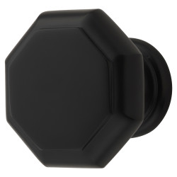 Altro Looe Octagonal Cabinet Knob - 37mm Diameter - Matt Black