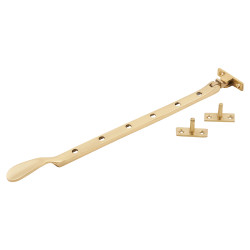 Altro Cast Victorian Casement Window Stay - 12"/300mm Length - Polished Brass