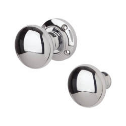 Altro Polished Chrome Round Rim Door Knob - 56mm Rose Diameter