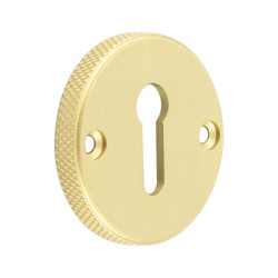 Burlington by Frelan Westbourne Knurled Escutcheon - 40mm Diameter - Keyhole - Satin Brass