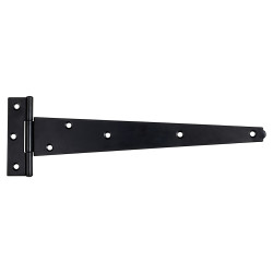 Medium Duty Gate/Door Tee Hinge - 300 x 25mm - Black Powder Coated - Pair