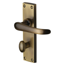 Heritage Brass by M Marcus Antique Brass Bathroom Door Handles - Windsor Range - 154 x 40mm