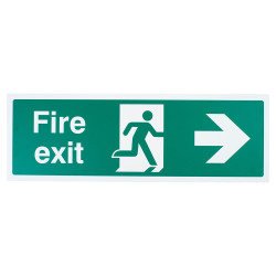 Altro Double Sided Fire Exit Left & Right Arrow Sign - 450 x 150mm - Rigid Foam