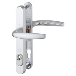 Hoppe PAS24 1530/3259N uPVC Multipoint Door Handle - Long Plate - 92mm c/c - 60mm door - Silver