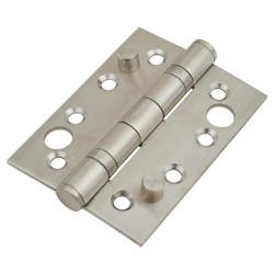 Security Ball Bearing Butt Door Hinge - 102 x 76 x 3mm - Satin Stainless Steel - Pair
