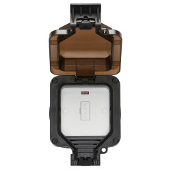 Knightsbridge 13A IP66 1 Gang Outdoor Weatherproof Unswitched Fused Spur - Black