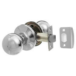 Touchpoint Polished Chrome Bala Hotel Passage Mortice Door Knobset - 65mm Rose Diameter