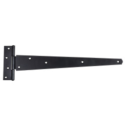 Medium Duty Gate/Door Tee Hinge - 400 x 40mm - Black Powder Coated - Pair