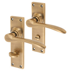 Hampstead Antique Brass Bathroom Door Handles - Buckingham Range - 152 x 41mm