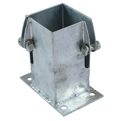 TIMCO Flush Fit Bolt Down Fence Post Shoe - Bolt Secure - 100 x 100mm - Galvanised