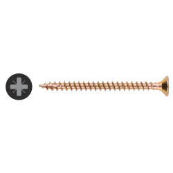 Vida All Purpose Pozi Countersunk Wood Screws - 4.0 x 50mm - Yellow Zinc - Pack of 200