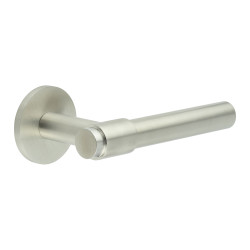 CRES by Frelan Satin Stainless Steel Sprung Fire Rated Door Handles on Round Rose - CR-103 Range