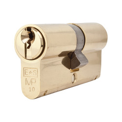 Eurospec 10 Pin 70mm Euro Double Cylinder - 35 + 35mm - Polished Brass - Keyed Alike