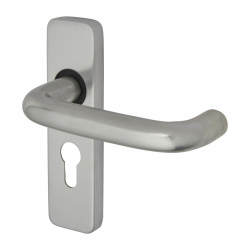 Touchpoint Satin Aluminium 19mm Return to Door Euro Lock Door Handles - 155 x 40mm