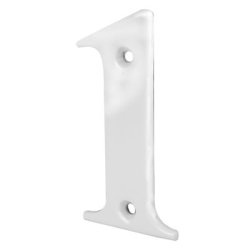 79mm Screw Fix Door Numeral - 1 - White