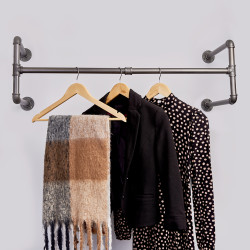 Altro 3/4" Pipe Wardrobe Rail Kit - Grey