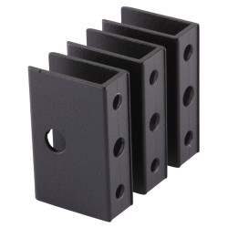 Pro Toilet Cubicle Wall Bracket - 12-13mm Panels - Black Textured - Pack of 3