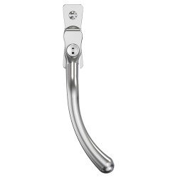 Mila Heritage Pear Drop Locking Espagnolette Casement Window Handle - Right Hand - Satin Chrome