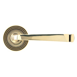 From The Anvil Aged Brass Door Handles on Round Beehive Rose - Avon Range