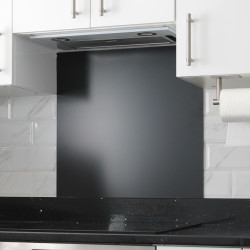 Altro Aluminium Kitchen Splashback - 900 x 750mm - Matt Jet Black
