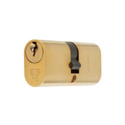Eurospec 5 Pin 70mm Oval Double Cylinder - 35 + 35mm - Polished Brass - Keyed to Differ