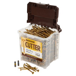 Reisser Cutter Pozi Countersunk Wood Screws Tub - 5.0 x 70mm - Yellow Zinc - Pack of 450