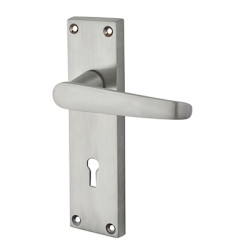Touchpoint Satin Chrome Budget Straight Keyhole Door Handles - Mia Range - 153 x 42mm