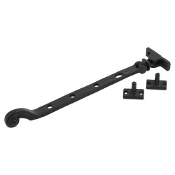 Olde Forge Tudor Casement Window Stay - 10"/250mm Length - Antique Black Iron