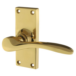 Hampstead Polished Brass Latch Door - Short Plate - Buckingham Range - 100 x 41mm