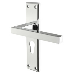 Serozzetta by Carlisle Brass Polished Chrome Euro Lock Door Handles - Stratus Range - 180 x 40mm