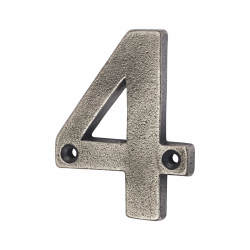 Olde Forge 78mm Screw Fix Door Numeral - 4 - Pewter